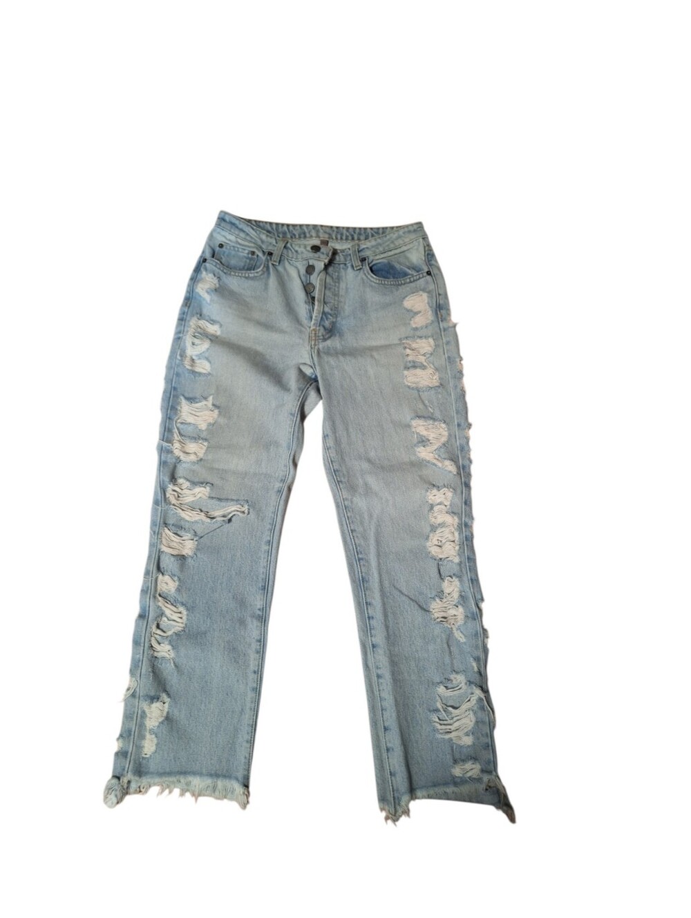 Carmar Light Blue Distressed Button Fly Jeans Ladies 27 Style D46-2280 Festival